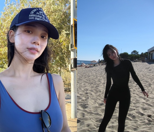 카리나, 말리부 해변에서 서핑 즐기는 모습 공개